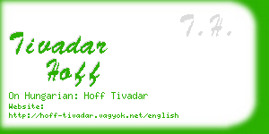 tivadar hoff business card